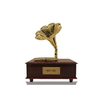 Çekmeceli Retro Gramofon Müzik Kutusu