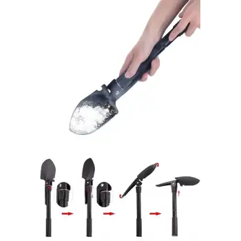 Çelik Katlanır Fonksiyonel Kamp Kazma Kürek Ve Kesme Aleti Seti Küçük Kazma Kürek Seti