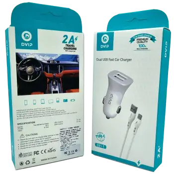 Çift Usb Girişli (TYPE-C) Kablolu Araç Şarj Aleti Dvip C01-T