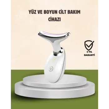 Cilt Yenileyici Şarjlı Güzellik Aleti – Pozitif/Negatif İyon, Titreşimli Masaj ve Kırmızı-Mavi-Yeşil Işıkla