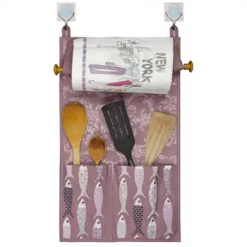 Çok Amaçlı Ahşap Kulplu Mutfak Peçete Askılığı ve Kaşıklık