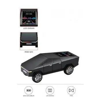 D68 Cyber Model Araba Tasarımlı Bluetooth Hoparlör 15w Güçlü Ses Rgb Led /tws/usb Siyah