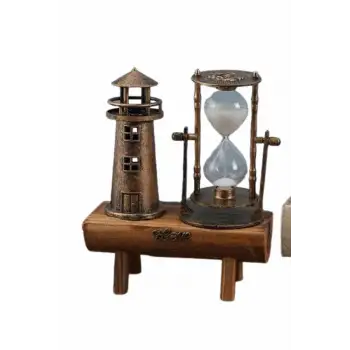 Dekoratif Kum Saati Deniz Feneri Retro Masa Hediyeli Eşya