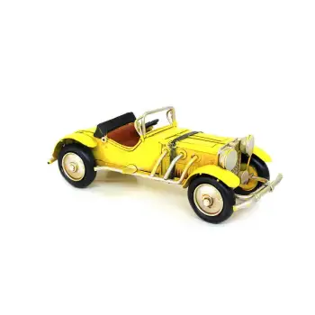 Dekoratif Metal Araba Sarı
