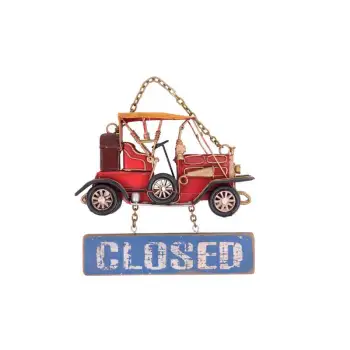 Dekoratif Metal Kapı Yazısı Nostaljik Araba   ( 25 İs )