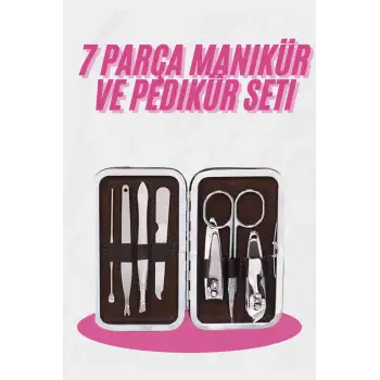 Deri Çanta Hediyeli 7 Parça Manikür-Pedikür Tırnak Bakım Seti