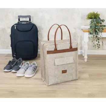 Deri Kulplu Ayakkabı Seyahat Çantası 04263