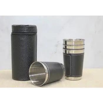 Derili Kılıflı 4lü Shot Bardak
