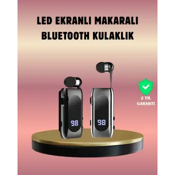 Dijital Göstergeli Bluetooth Kulaklık – Klipsli ve Şık Tasarım