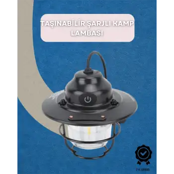 Dış Mekan İçin Şık LED Fener – 4400mAh Pil, IPX4 Su Geçirmez, Asılabilir