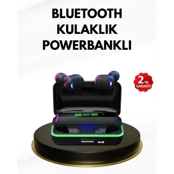 E10 Kablosuz Bluetooth Kulaklık – 3D Ses, Powerbank Şarj Kutusu