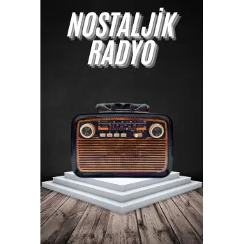 Eskitme Nostalji Tasarımlı Bluetoothlu Nostalji Radyo Ahşap Nostaljik Görünümlü