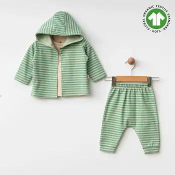 Eslenza Baby Organik 3lü Çizgi Takım 0046 Yeşil