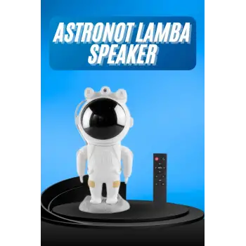 Gece Lambası Astronot Bluetooth Hoparlörlü Galaksi Işık Projektörü