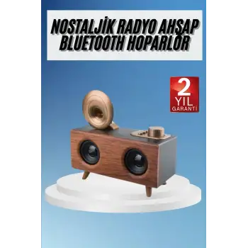 Gramafon Radyo Bluetooth Hoparlör Nostaljik Radyo FM Radyo
