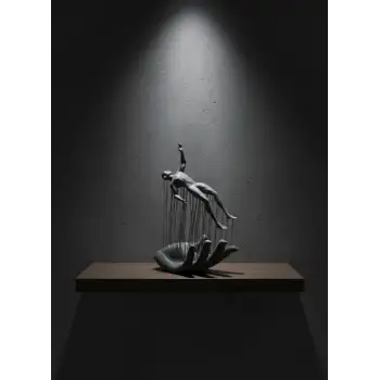 Gri El İnsan Figürü Minimal ve Anlamlı Dekoratif Biblo Modern Ev Dekorasyonu