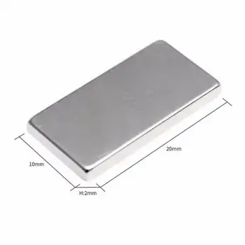 2 Adet 20x10x2 mm Neodyum Mıknatıs Köşeli Magnet N35 Nikel Kaplama Güçlü Kaliteli Dayanıklı