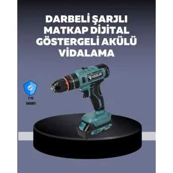 Güçlü Şarjlı Matkap Vidalama Çift Batarya