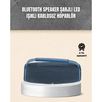 Hafif ve Dayanıklı Renkli Işıklı Taşınabilir Müzik Hoparlörü