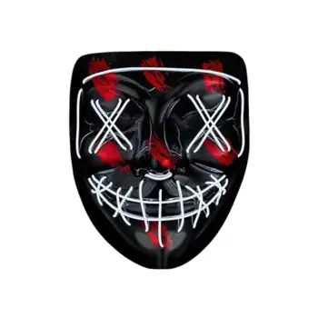 Hallowen Parti Maskesi Neon Led Işıklı Maske 3 Modlu Cadılar Bayramı Maskesi
