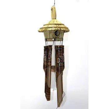 Hasır Kuş Yuvalı Bambu Çan 50 cm