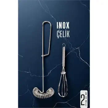 Inox Çelik Çırpıcı + Mini Çırpıcı Seti
