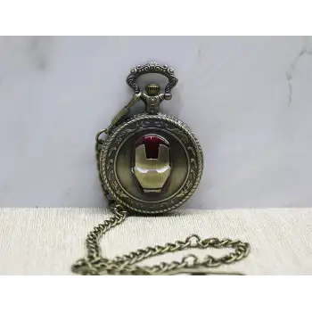 Iron Man Tasarımlı Köstekli Saat