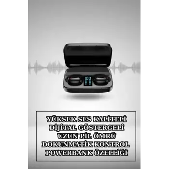 Kablosuz Bluetooth Kulaklık ve Kordon Hediyeli Akıllı Saat Nabız Ölçer Uzun Pil Ömrü