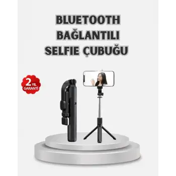 Kablosuz Bluetooth Selfie Çubuğu – 360° Dönebilir Başlık, Taşınabilir ve Şık Tasarım
