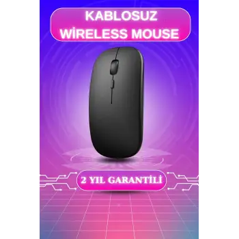 Kablosuz Mouse Fare Şarjlı Bluetooth Wireless Çift Modlu Sessiz