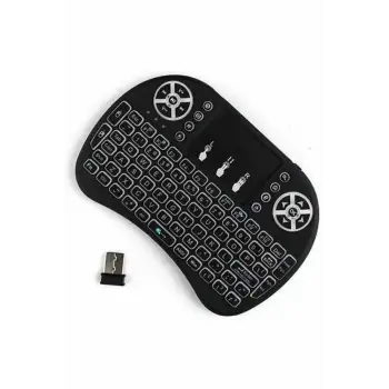 Kablosuz Türkçe Q Klavye RGB Işıklı Televizyon Ps3 Dokunmatik Mouse