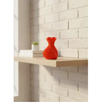 Kalpli Turuncu Dekoratif Vazo 11 cm Modern Şık Masaüstü Aksesuar