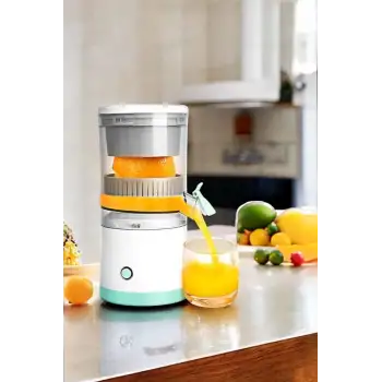 Katı Meyve Sıkacağı Taşınabilir USB Şarjlı Pratik Paslanmaz Çelik Bıçaklı