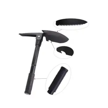 Katlanabilir Kamp Küreği Küçük Kazma Kürek Seti Pusulalı