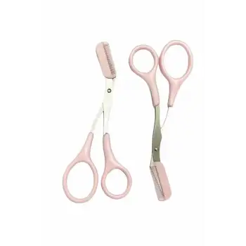 Kavisli Kaş Düzeltici Seti Kaş Makası ve Kaş Usturası Paslanmaz Çelik Bıçaklı