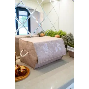 Köşeli Kapaklı Düzenleyici Çok Amaçlı Kolay Taşınabilen Organizer Keçe Kutu - 03501