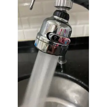 Krom 3 Fonksiyonlu Mutfak Lavabo Başlığı 360 Derece Döner Musluk Ucu