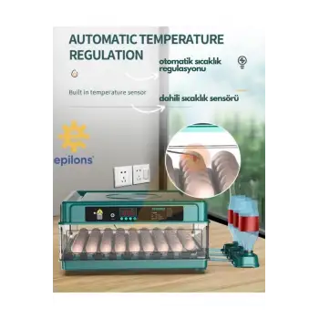 Profesyonel 130 Yumurtalık Tam Otomatik Kuluçka Makinesi Yedek Motorlu Tavuk Kaz Ördek Bıldırcın Güvercin Süs Kuşu İçin Tasarlanmış