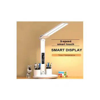Led Dokunmatik Katlanabilir Masa Lambası Takvim Sıcaklık Saat Şarjlı Masa Lambası