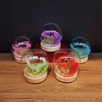 Led Işıklı Lale Cam Fanus 1 Adet