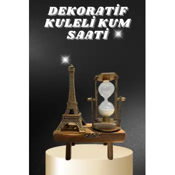 Masa Biblosu Dekoratif Süs Kum Saati Eyfel Kulesi Hediyelik Kum Saati