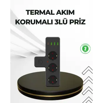 Masa Üstü Çoklu Priz USB ve Type-C Çıkışlı Güç Dağıtıcı