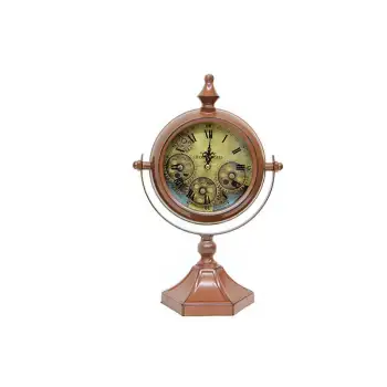 Masaüstü Mat Kahve Çarklı Saat