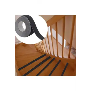 Merdiven Zemin Kaydırmaz Güçlü Bant Yapışkanlı Kaymaz Bant Siyah 25 mm X 5 Metre