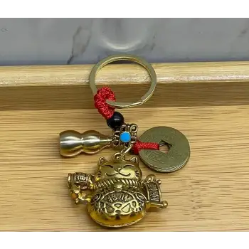 Metal Şans Ve Bereket Kedisi Anahtarlık Alk4467