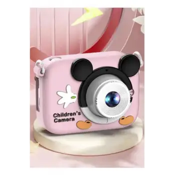 Mini 1080p Hd Çocuk Kamera Dijital Fotoğraf Makinesi 2.0 Inç Ekran 5 Adet Oyun Pembe
