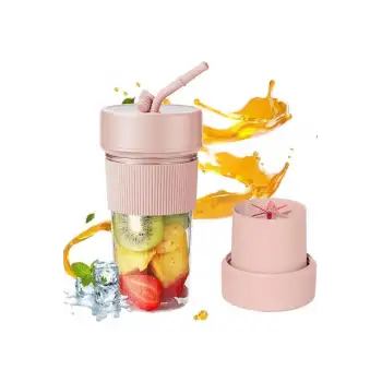 Mini Taşınabilir Mikser 350 Ml Smoothie Makinesi Meyve Sıkacağı Şarj Edilebilir Blender Pembe