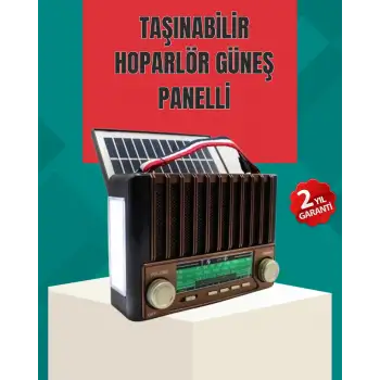 Nostaljik Tasarımlı Solar Şarjlı Radyo AM FM SW ve Bluetooth