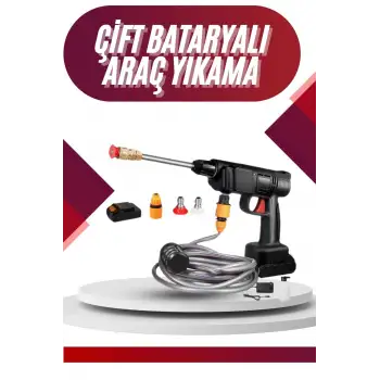 Oto Araba Yıkama Şarjlı Ve Yüksek Basınçlı Oto Yıkama Ve Sulama Tabancası