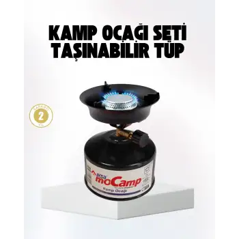 Outdoor Kamp Ocağı Gazlı Taşınabilir Pişirme Seti Üç Ayaklı Denge Atlı